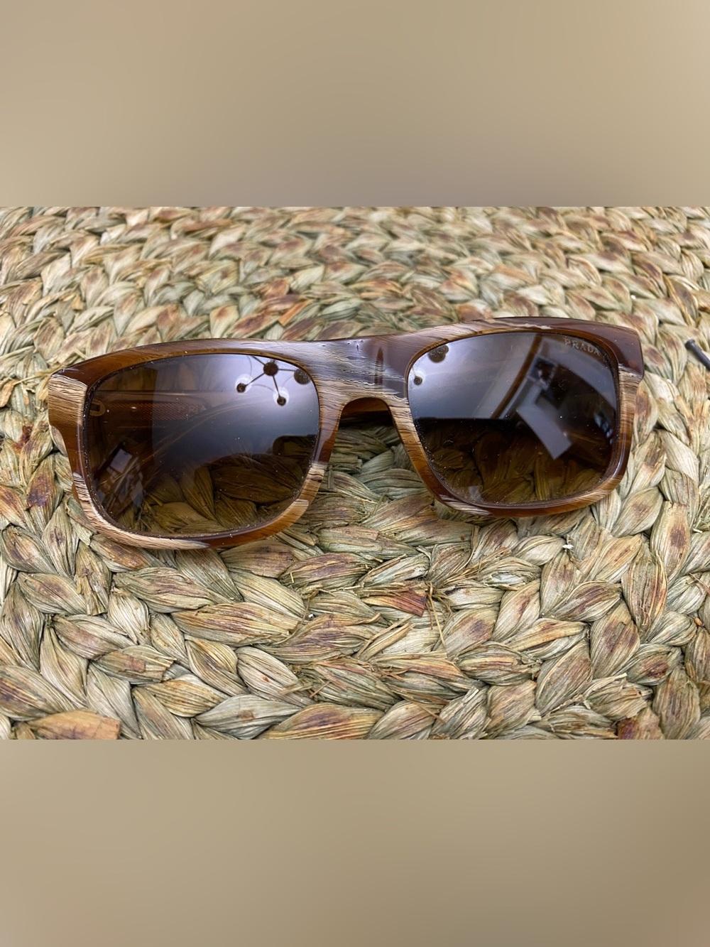 Prada Brown Tortoiseshell Sunglasses with Dark Brown Lenses